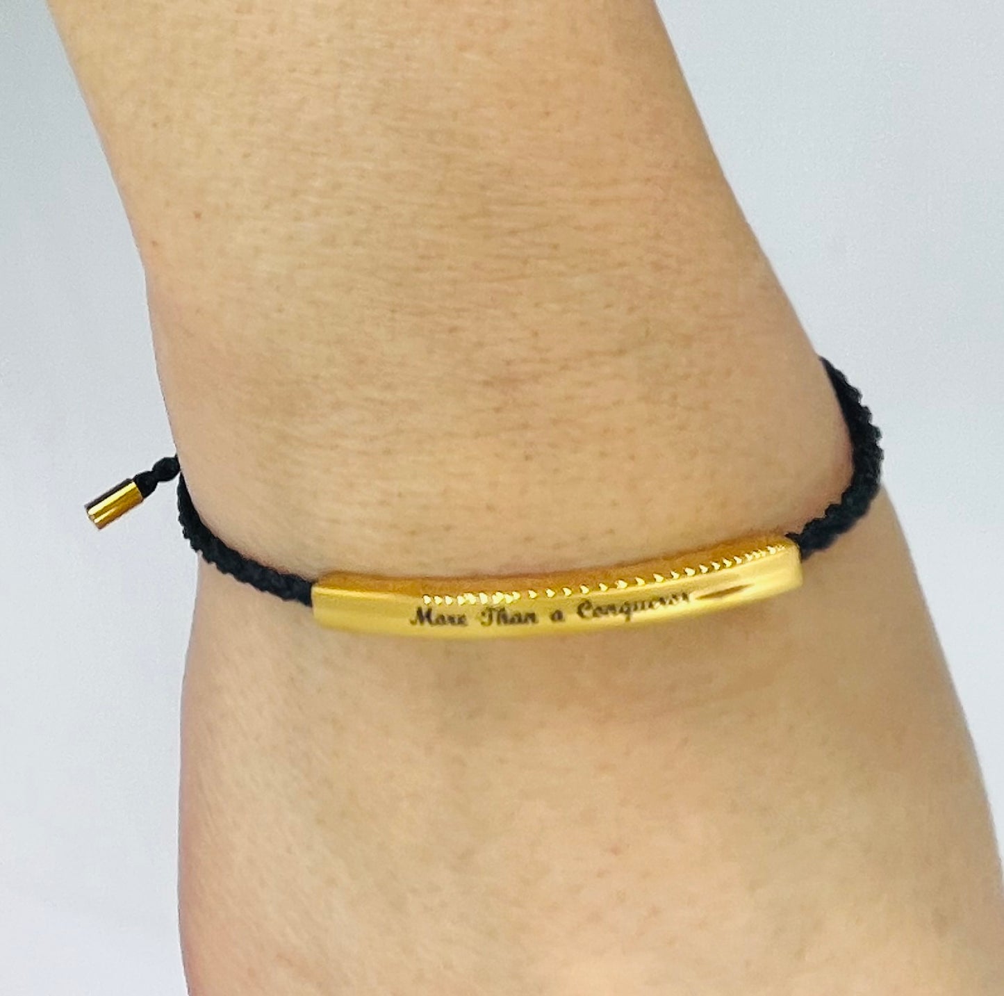 More Than a Conqueror Bible Verse Engraved Bracelet for Women