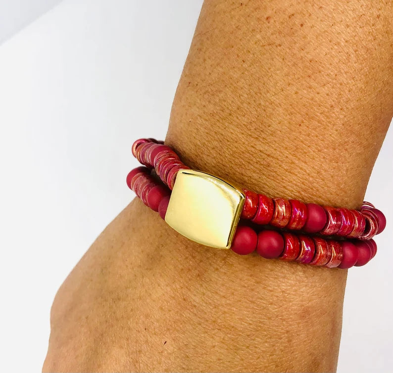 Hot Pink Beaded Bracelet