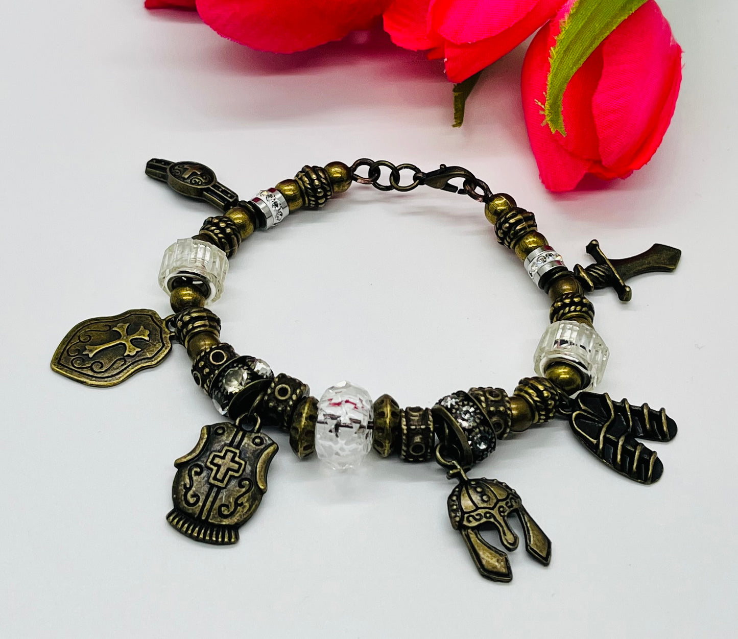 Bronze Armor of God Charm Bracelet