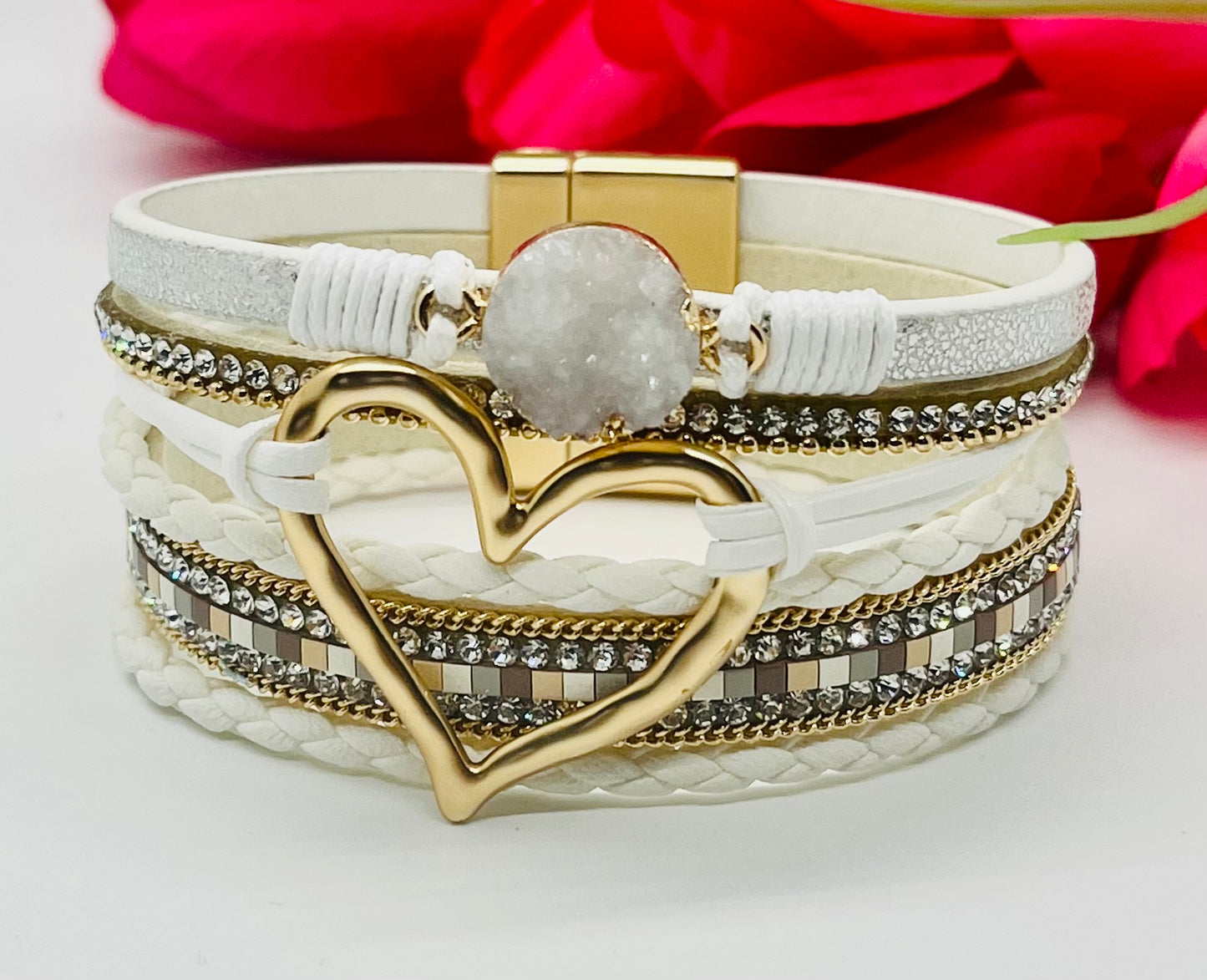 Heart Multi-Strand Layered Bracelet