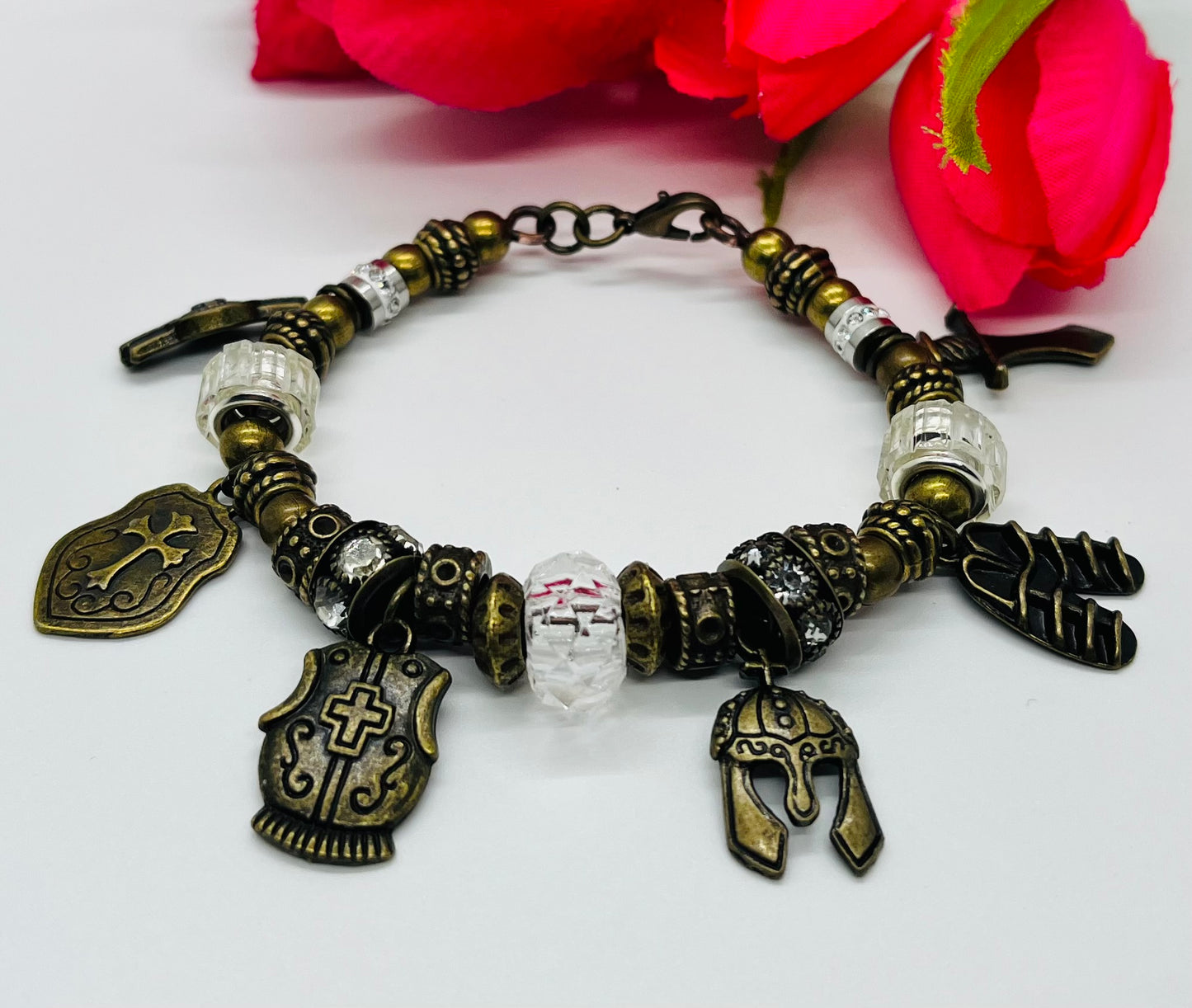 Bronze Armor of God Charm Bracelet