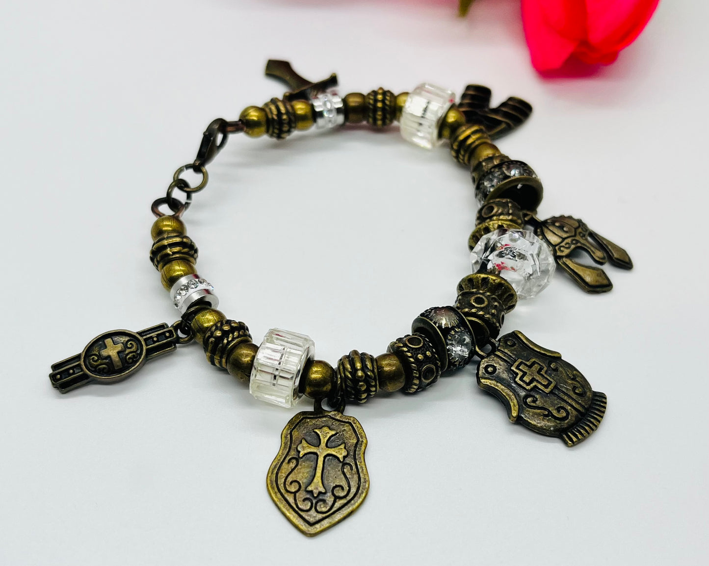 Bronze Armor of God Charm Bracelet