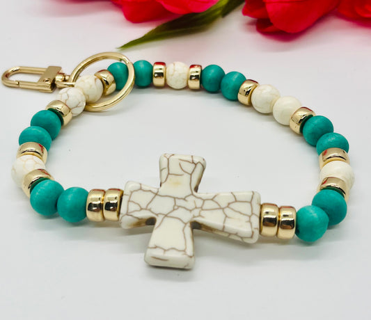 Sideways Cross Keychain Wristlet