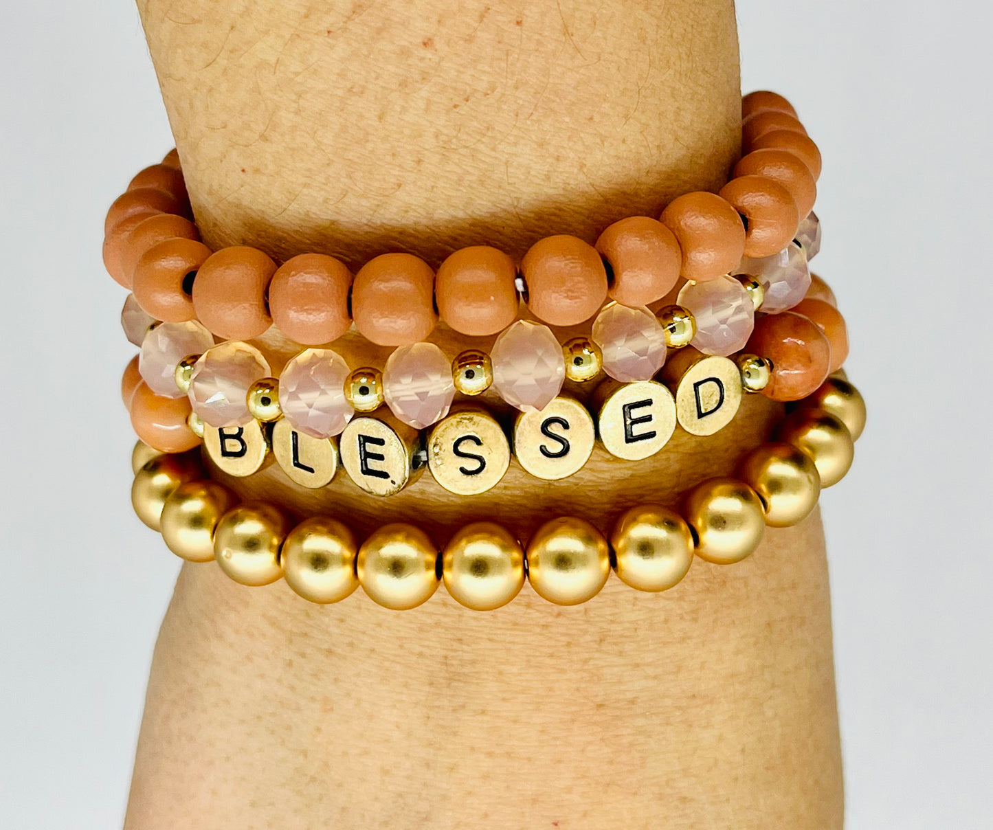 BLESSED Stacked Beaded Bracelet Set