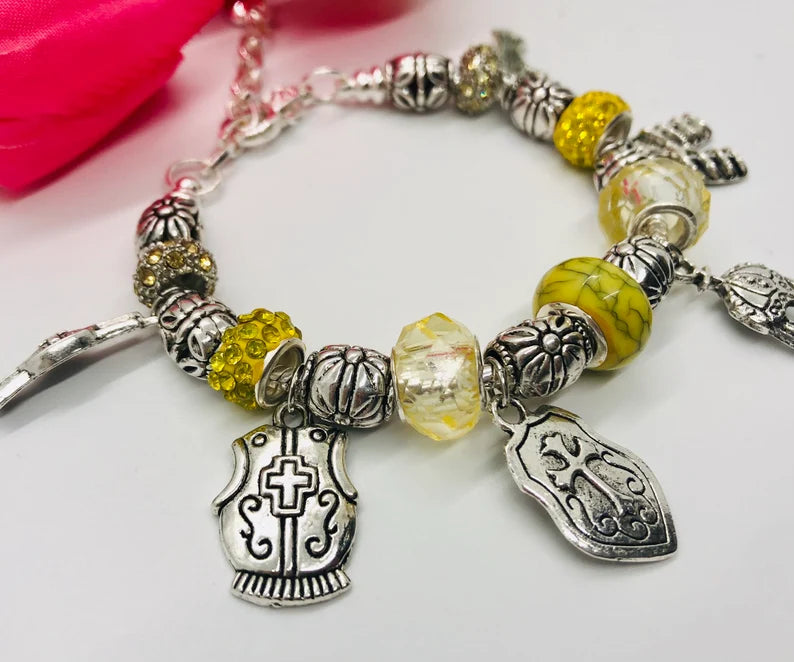 Armor of God Charm Bracelet, Yellow