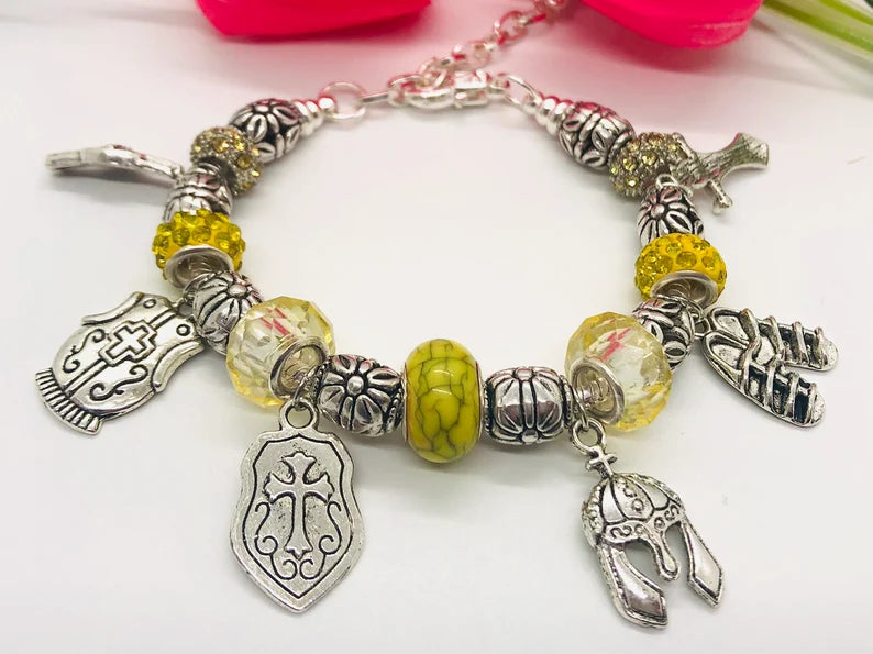 Armor of God Charm Bracelet, Yellow