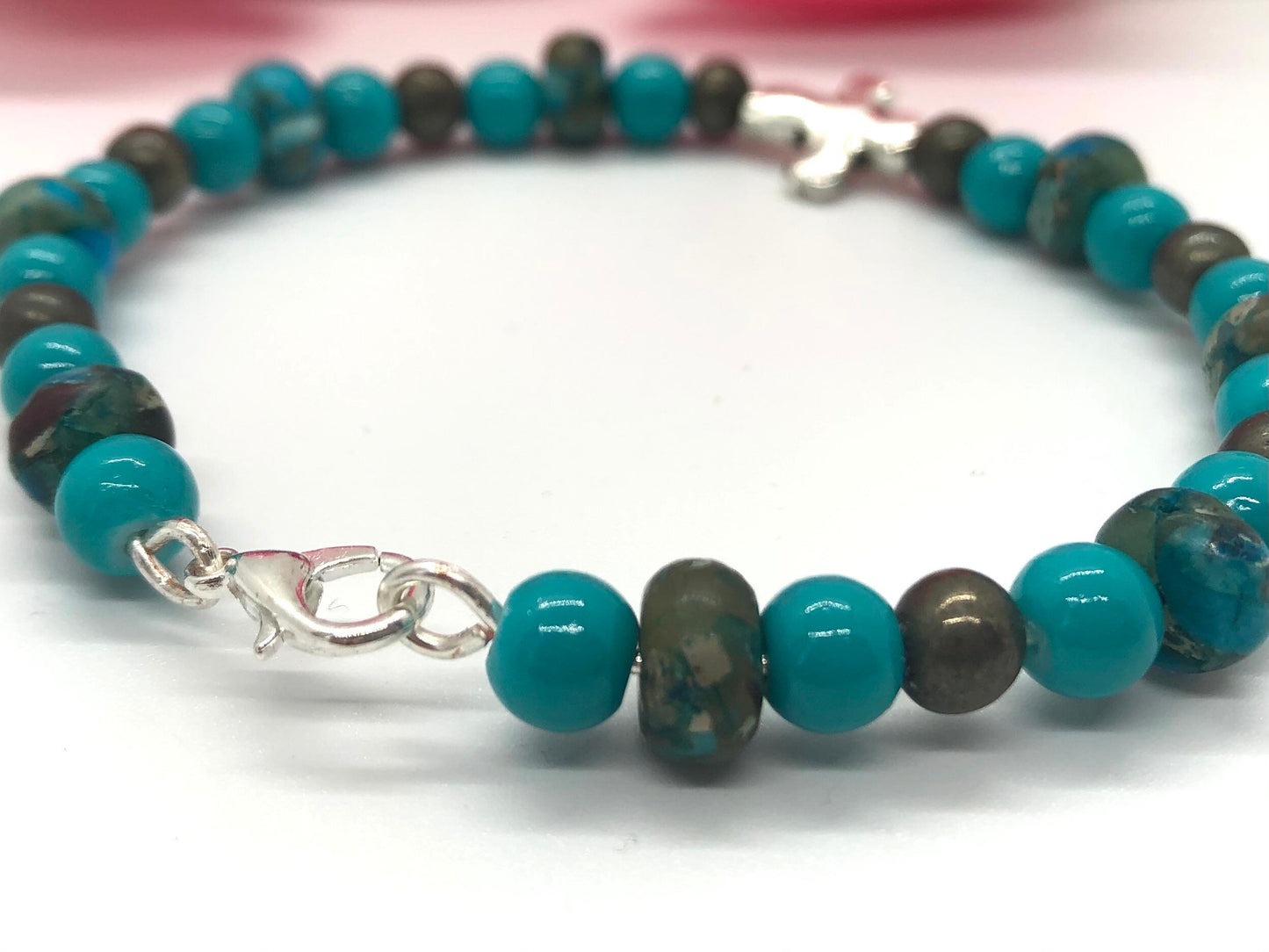 Turquoise Cross Beaded Bracelet